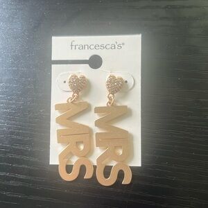 Francesca’s Mrs Earrings. New